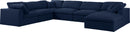 Serene Navy Linen Fabric Deluxe Cloud Modular Sectional - NY Furniture Direct (NY)