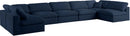 Serene Navy Linen Fabric Deluxe Cloud Modular Sectional - NY Furniture Direct (NY)