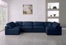 Serene Navy Linen Fabric Deluxe Cloud Modular Sectional - NY Furniture Direct (NY)