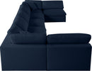 Serene Navy Linen Fabric Deluxe Cloud Modular Sectional - NY Furniture Direct (NY)
