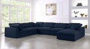 Serene Navy Linen Fabric Deluxe Cloud Modular Sectional - NY Furniture Direct (NY)