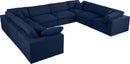 Serene Navy Linen Fabric Deluxe Cloud Modular Sectional - NY Furniture Direct (NY)