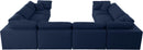 Serene Navy Linen Fabric Deluxe Cloud Modular Sectional - NY Furniture Direct (NY)