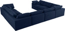 Serene Navy Linen Fabric Deluxe Cloud Modular Sectional - NY Furniture Direct (NY)
