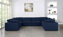 Serene Navy Linen Fabric Deluxe Cloud Modular Sectional - NY Furniture Direct (NY)
