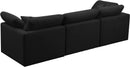 Plush Black Velvet Standard Cloud Modular Sofa - NY Furniture Direct (NY)