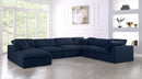 Serene Navy Linen Fabric Deluxe Cloud Modular Sectional - NY Furniture Direct (NY)
