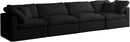 Plush Black Velvet Standard Cloud Modular Sofa - NY Furniture Direct (NY)