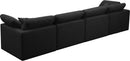 Plush Black Velvet Standard Cloud Modular Sofa - NY Furniture Direct (NY)