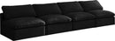 Plush Black Velvet Standard Cloud Modular Sofa - NY Furniture Direct (NY)