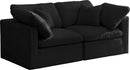 Plush Black Velvet Standard Cloud Modular Sofa - NY Furniture Direct (NY)