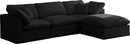 Plush Black Velvet Standard Cloud Modular Sectional - NY Furniture Direct (NY)