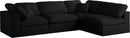 Plush Black Velvet Standard Cloud Modular Sectional - NY Furniture Direct (NY)