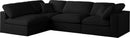 Plush Black Velvet Standard Cloud Modular Sectional - NY Furniture Direct (NY)