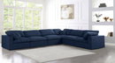 Serene Navy Linen Fabric Deluxe Cloud Modular Sectional - NY Furniture Direct (NY)