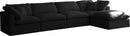Plush Black Velvet Standard Cloud Modular Sectional - NY Furniture Direct (NY)