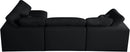Plush Black Velvet Standard Cloud Modular Sectional - NY Furniture Direct (NY)