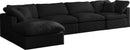 Plush Black Velvet Standard Cloud Modular Sectional - NY Furniture Direct (NY)