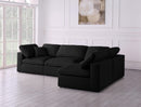 Plush Black Velvet Standard Cloud Modular Sectional - NY Furniture Direct (NY)