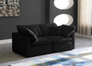 Plush Black Velvet Standard Cloud Modular Sofa - NY Furniture Direct (NY)