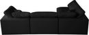 Plush Black Velvet Standard Cloud Modular Sectional - NY Furniture Direct (NY)