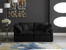 Plush Black Velvet Standard Cloud Modular Sofa - NY Furniture Direct (NY)