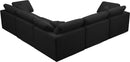 Plush Black Velvet Standard Cloud Modular Sectional - NY Furniture Direct (NY)