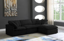 Plush Black Velvet Standard Cloud Modular Sectional - NY Furniture Direct (NY)