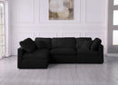 Plush Black Velvet Standard Cloud Modular Sectional - NY Furniture Direct (NY)