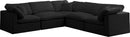 Plush Black Velvet Standard Cloud Modular Sectional - NY Furniture Direct (NY)