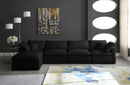 Plush Black Velvet Standard Cloud Modular Sectional - NY Furniture Direct (NY)