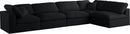 Plush Black Velvet Standard Cloud Modular Sectional - NY Furniture Direct (NY)