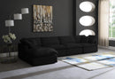 Plush Black Velvet Standard Cloud Modular Sectional - NY Furniture Direct (NY)