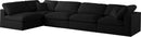 Plush Black Velvet Standard Cloud Modular Sectional - NY Furniture Direct (NY)