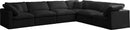 Plush Black Velvet Standard Cloud Modular Sectional - NY Furniture Direct (NY)