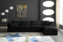 Plush Black Velvet Standard Cloud Modular Sectional - NY Furniture Direct (NY)