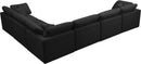 Plush Black Velvet Standard Cloud Modular Sectional - NY Furniture Direct (NY)