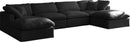 Plush Black Velvet Standard Cloud Modular Sectional - NY Furniture Direct (NY)