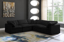 Plush Black Velvet Standard Cloud Modular Sectional - NY Furniture Direct (NY)