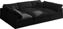 Plush Black Velvet Standard Cloud Modular Sectional - NY Furniture Direct (NY)