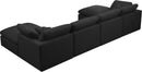 Plush Black Velvet Standard Cloud Modular Sectional - NY Furniture Direct (NY)