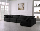 Plush Black Velvet Standard Cloud Modular Sectional - NY Furniture Direct (NY)