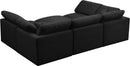 Plush Black Velvet Standard Cloud Modular Sectional - NY Furniture Direct (NY)