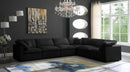Plush Black Velvet Standard Cloud Modular Sectional - NY Furniture Direct (NY)