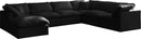Plush Black Velvet Standard Cloud Modular Sectional - NY Furniture Direct (NY)