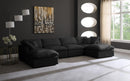 Plush Black Velvet Standard Cloud Modular Sectional - NY Furniture Direct (NY)