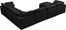 Plush Black Velvet Standard Cloud Modular Sectional - NY Furniture Direct (NY)