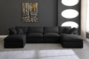 Plush Black Velvet Standard Cloud Modular Sectional - NY Furniture Direct (NY)