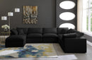 Plush Black Velvet Standard Cloud Modular Sectional - NY Furniture Direct (NY)