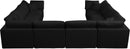 Plush Black Velvet Standard Cloud Modular Sectional - NY Furniture Direct (NY)
